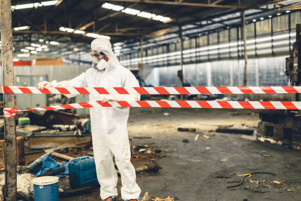 Professional Sewage Cleanup technician working in Russia, OH